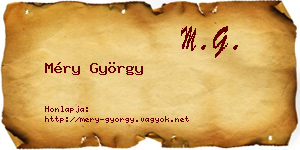 Méry György névjegykártya